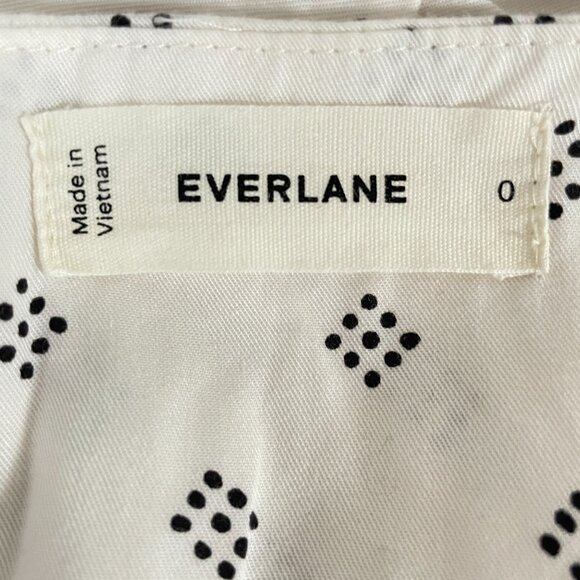NEW Everlane The Long Weekend Dress in Butterlite Womens 0 Bone Black Dot - Picture 7 of 16